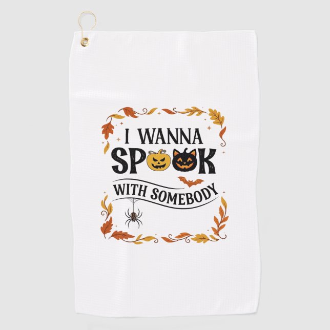 Serviette De Golf Veux Effrayer Quelqu'un Halloween Citrouilles Arai (Devant)