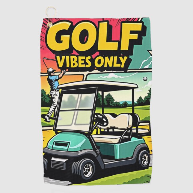 Serviette De Golf Vibes de golf uniquement (Devant)