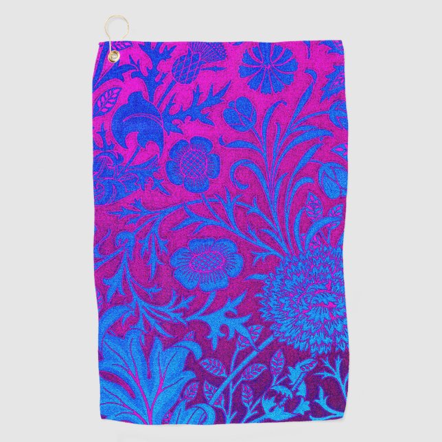 Serviette De Golf Vibrant, ombre, nouveau d'art, William Morris, (Devant)