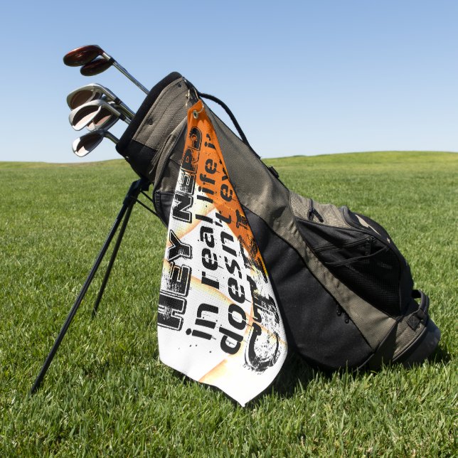 Serviette De Golf Vie réelle il n'y a pas d'annulation, version nerd (Vert)