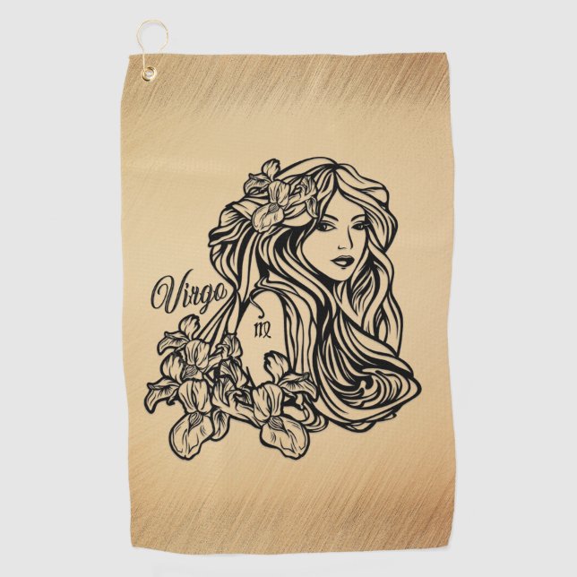 Serviette De Golf Vierge du zodiaque aspect antique (Devant)