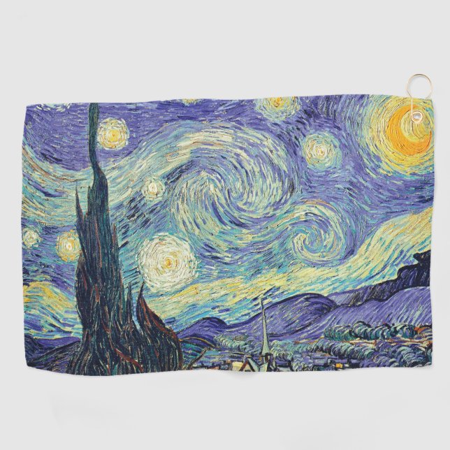 Serviette De Golf Vincent Van Gogh/ La Nuit étoilée (Horizontal)