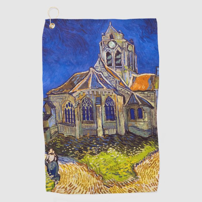 Serviette De Golf Vincent van Gogh - L'église d'Auvers (Devant)