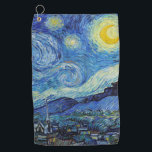 Serviette De Golf Vincent Van Gogh Nuit d'art Vintage<br><div class="desc">Vincent Van Gogh Serviette d'or de nuit Vintage Art fin</div>