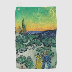 Serviette De Golf Vincent van Gogh - Paysage Lune avec couple