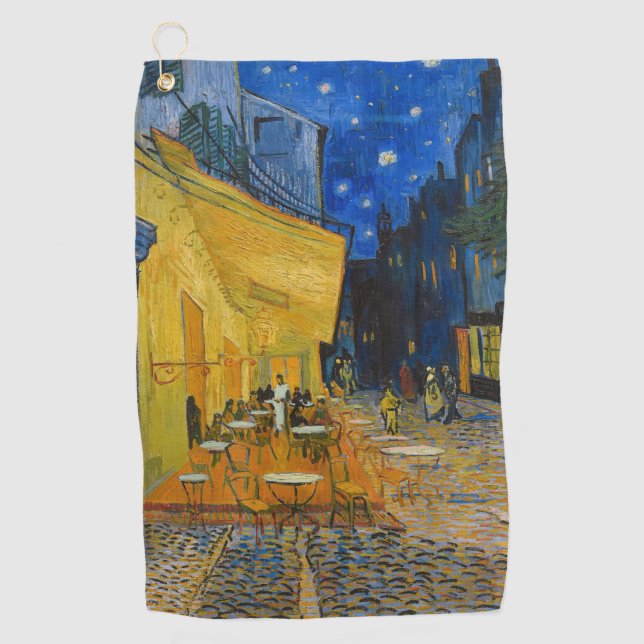 Serviette De Golf Vincent van Gogh - Terrasse de café la nuit (Devant)