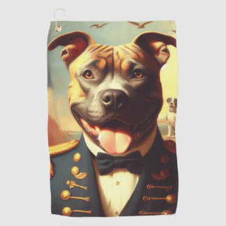 Serviette De Golf Vintage American Pit Bull Terrier Peinture