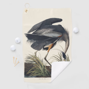 Serviette De Golf Vintage Audubon Grand Héron Art de la Nature d'Ois