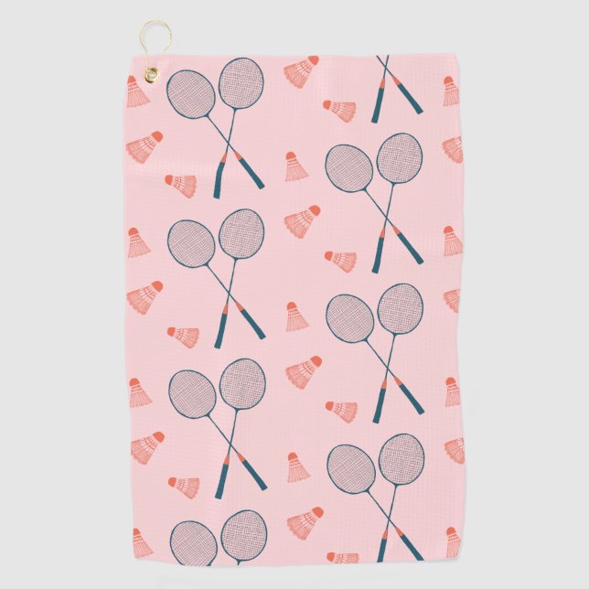 Serviette De Golf Vintage Badminton Racquet Birdie Shuttlecock (Devant)