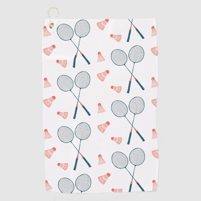 Serviette De Golf Vintage Badminton Racquet Birdie Shuttlecock (Devant)