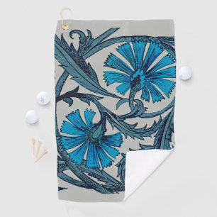 Serviette De Golf vintage bleu antique fleurs artisanat rustique