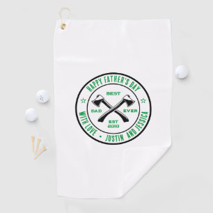 Serviette De Golf Vintage Meilleur Papa Jamais Nom Personnalisé Ax L