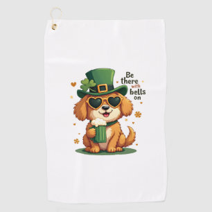 Serviette De Golf Vintage Soyez Là Avec Des Cloches Sur Chien St Pat