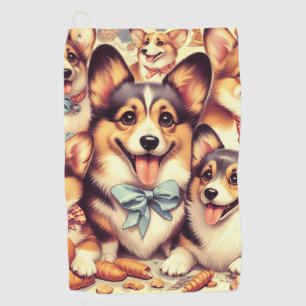 Serviette De Golf Vintage Welsh Corgi Cardigan sans couture