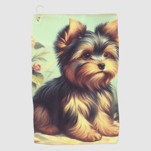 Serviette De Golf Vintage Yorkshire Terrier peinture