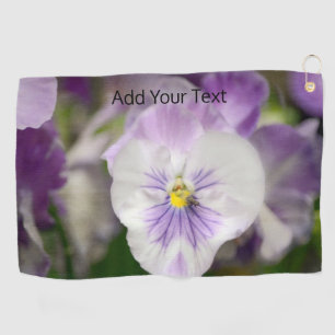 Serviette De Golf Violas violets et blancs par Shirley Taylor