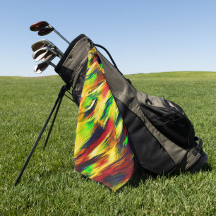 Serviette De Golf Vitré du rouge au jaune, un peu vert
