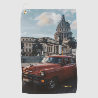 Serviette De Golf Voiture Classique Vintage La Havane Cuba