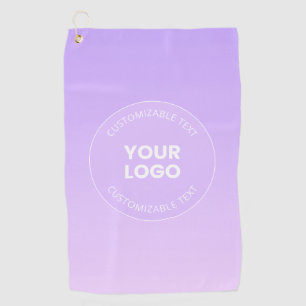 Serviette De Golf Votre logo Dégradé Ombre de la lavande subtile