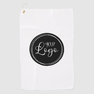 Serviette De Golf Votre logo d'entreprise sur Black Circle