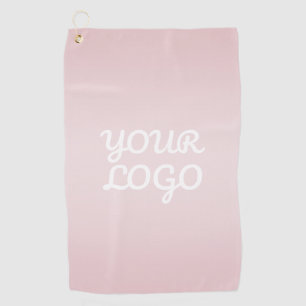 Serviette De Golf Votre logo & Élégant Moderne Ombre Rose Blush