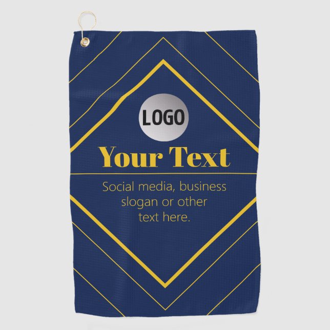 Serviette De Golf Votre logo et modèle de design personnalisable (Devant)