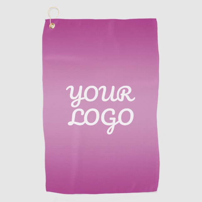 Serviette De Golf Votre logo & Moderne Simple Ombre | Violet (Devant)