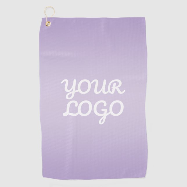 Serviette De Golf Votre logo & ombre simple moderne | Lavande (Devant)