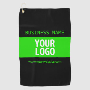 Serviette De Golf Votre logo ou image Noir et vert brillant