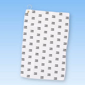 Serviette De Golf Votre logo simple logo répétitif | Blanc
