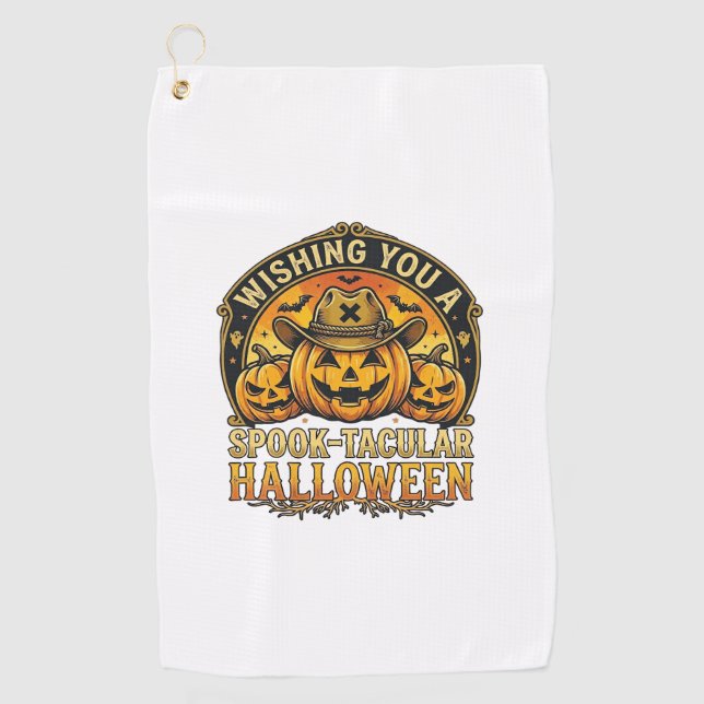 Serviette De Golf Vous souhaite un Halloween Spook Tacular Citrouill (Devant)