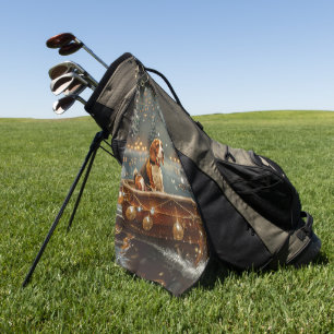 Serviette De Golf Voyage festif de Noël beagle