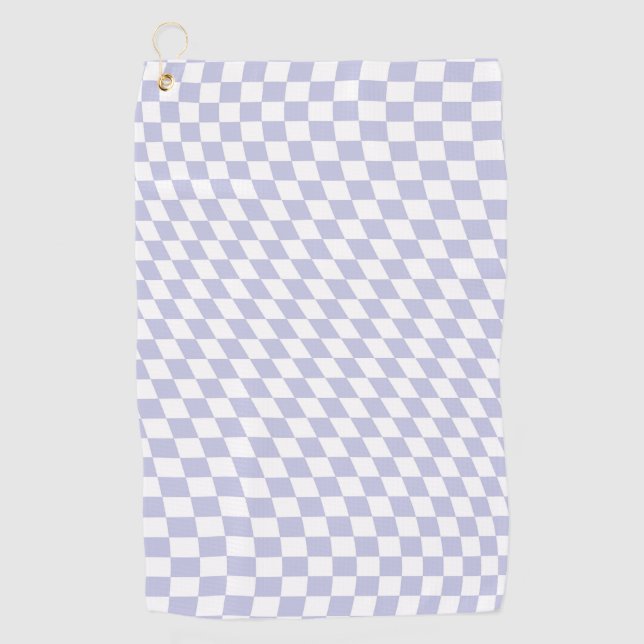 Serviette De Golf Wavy À damiers Pastel Purple Checkerboard Motif (Devant)