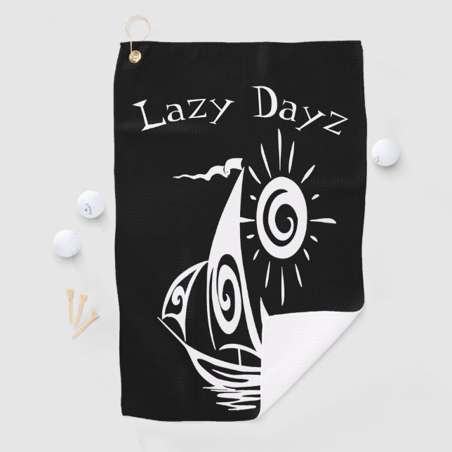 Serviette De Golf Whimsical Lazy Voilier (En situation)