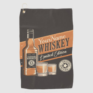 Serviette De Golf Whiskey Liquor Bottle Western Bar  