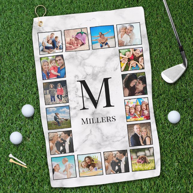 Serviette De Golf White Marble Stone Pattern (Créateur téléchargé)