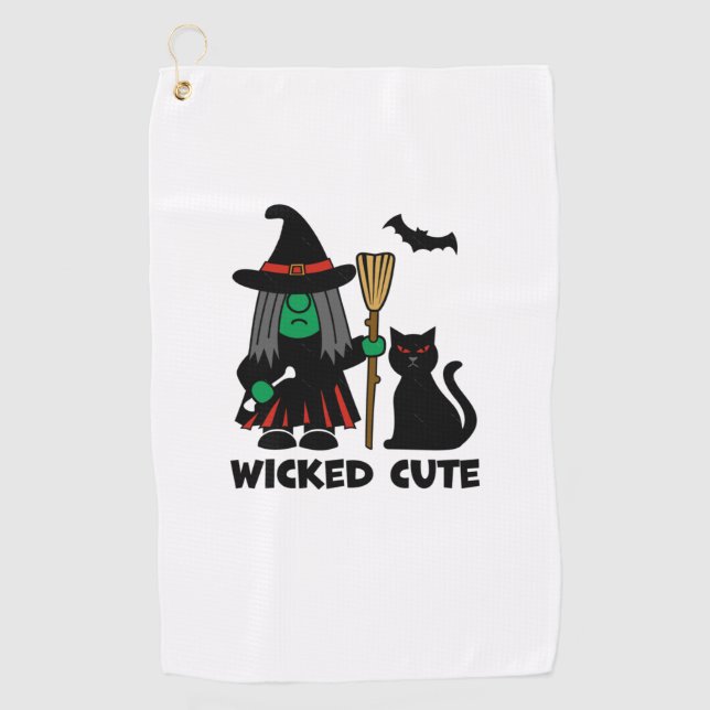 Serviette De Golf Wicked mignonne sorcière Gnome (Devant)
