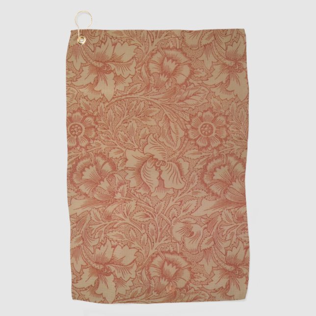 Serviette De Golf William Morris Fleur de pavot rose Floral (Devant)
