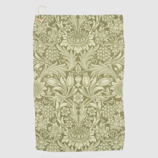 Serviette De Golf William Morris Fleur verte tournesol (Devant)