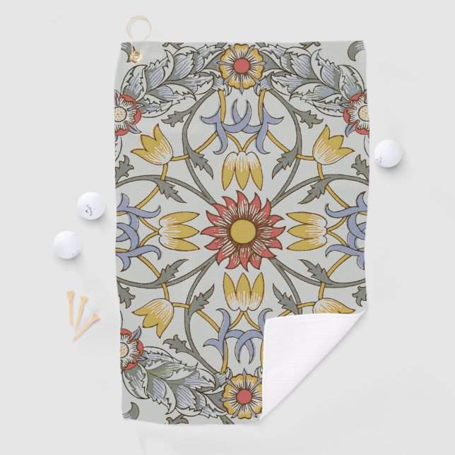 Serviette De Golf William Morris Floral Circle Flower Illustration (En situation)