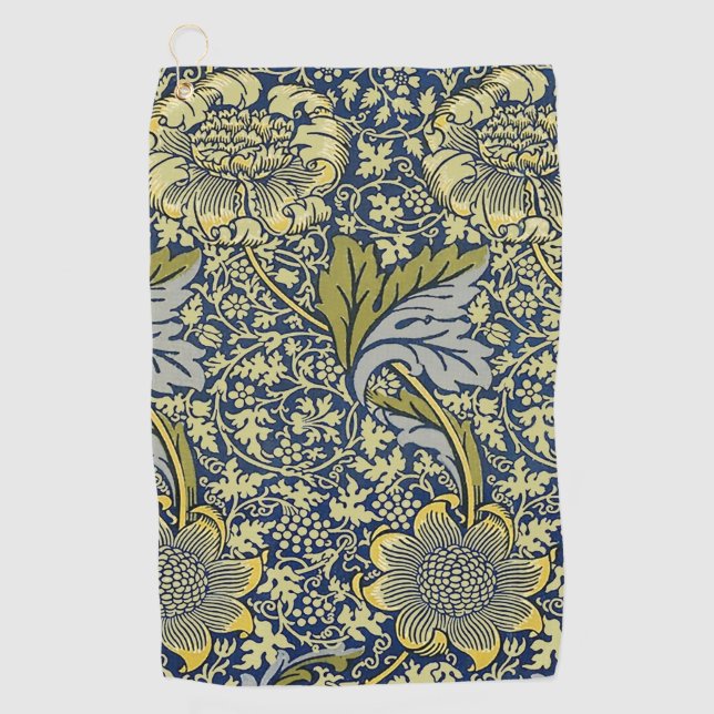 Serviette De Golf William Morris Kennet Fond d'écran Floral Bleu (Devant)