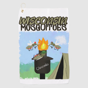 Serviette De Golf Wisconsin Mosquitoes Cartoon