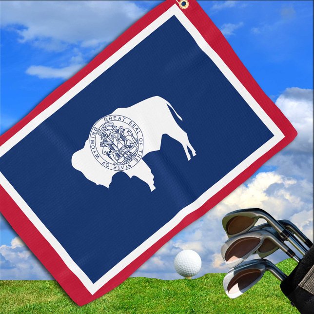 Serviette De Golf Wyoming Flag & Wyoming State USA Golf /sports fans (Créateur téléchargé)
