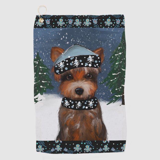 Serviette De Golf Yorkie        (Devant)