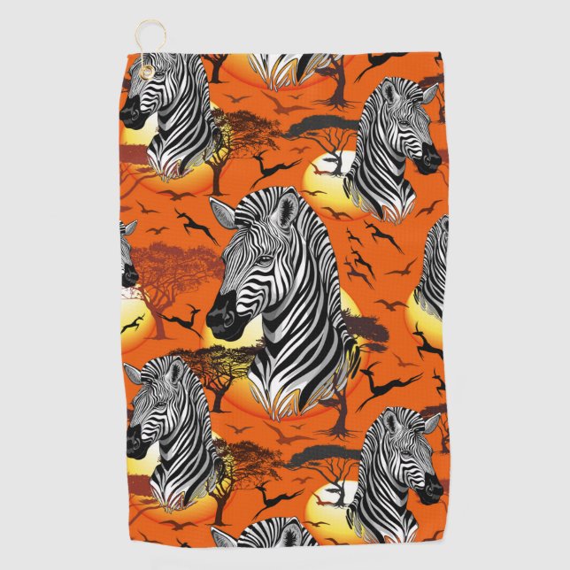 Serviette De Golf Zebra African Savanna Wild Animal (Devant)