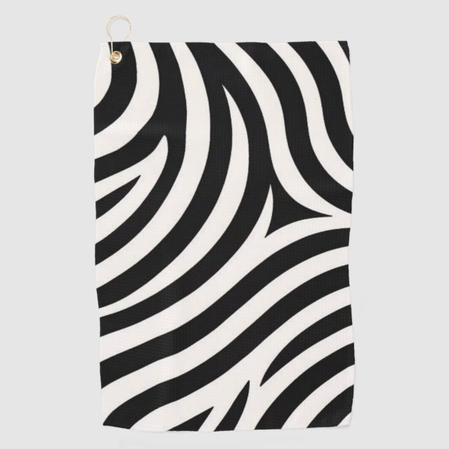 Serviette De Golf Zebra Stripes Impression moderne (Devant)