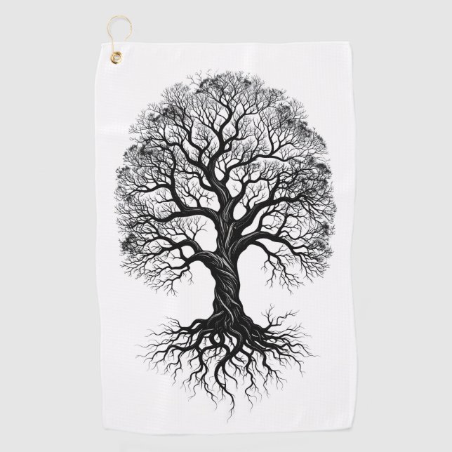 Serviette de golf zen Arbre de Vie (Devant)