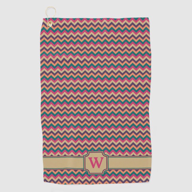 Serviette de golf Zigzag Tropical (Devant)