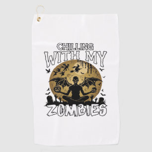 Serviette De Golf Zombies glaçants Halloween Démon ailé Lune Tombe