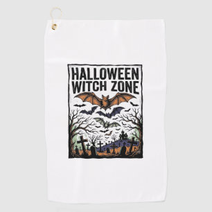 Serviette De Golf Zone de sorcière d'Halloween Dessin de chauves-sou